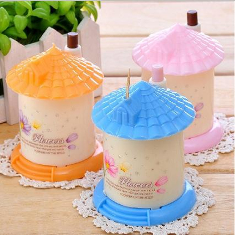 Fashion Creative Plastic Small House Upscale Portable Toothpick Box Automatic Toothpick Holder Toothpick Storage Special Factory Wholesale