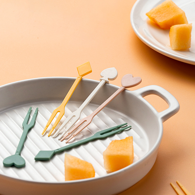 Creative Fruit Toothpick Disposable Household Fruit Fork Cute Dessert Fork Cake Small Fork Hotel Western Food Fruit Fork