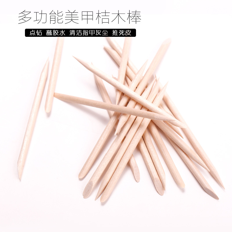 Manicure Implement Whole Orange Stick Wood Stick Dead Skin Push 114cm DoubleHeaded Orange Stick 100 Bagged Drill Stick