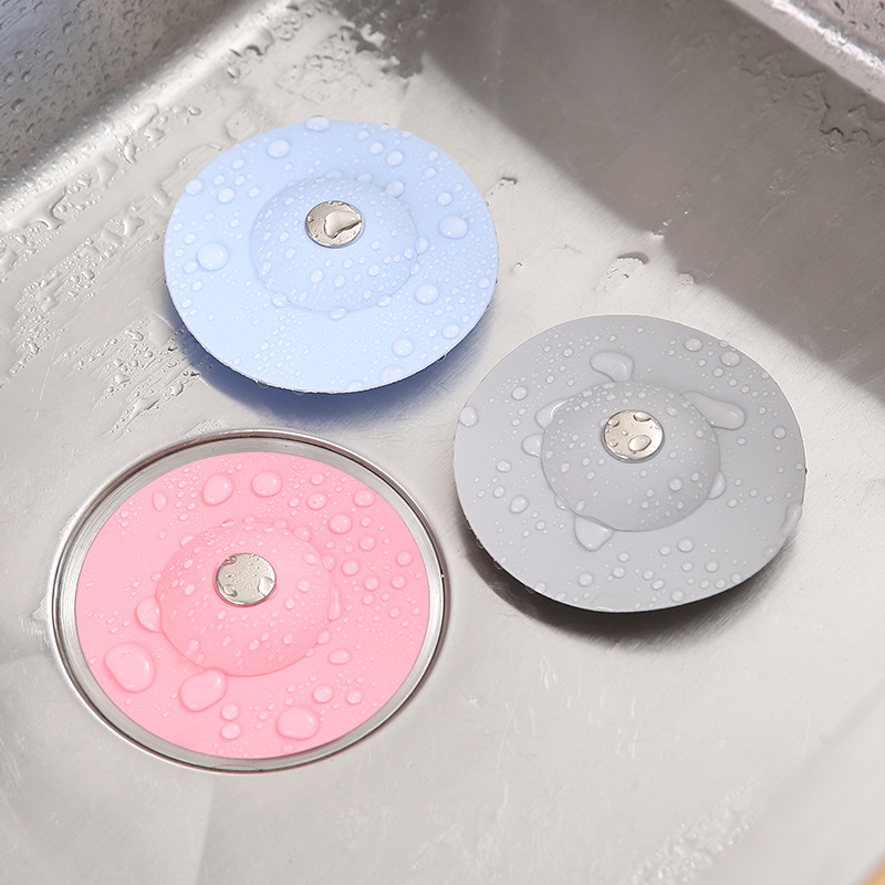 Kitchen Press-Type Deodorant Closed Bounce Silicone Floor Drain Bathroom Anti-Blocking Plastic Water Channel Filter Floor Drain Water Plug