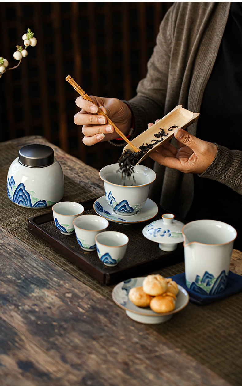 ThreeForce Cover Bowl Tea Cup Vintage Ceramic Handmade Tea Bowl Tea Cup Japanese Tea Bowl Household Tea Bowl Large