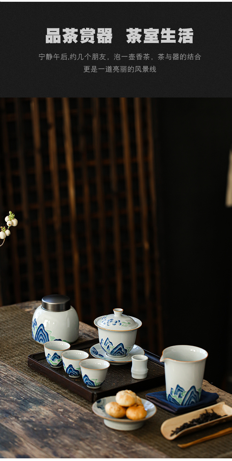 ThreeForce Cover Bowl Tea Cup Vintage Ceramic Handmade Tea Bowl Tea Cup Japanese Tea Bowl Household Tea Bowl Large
