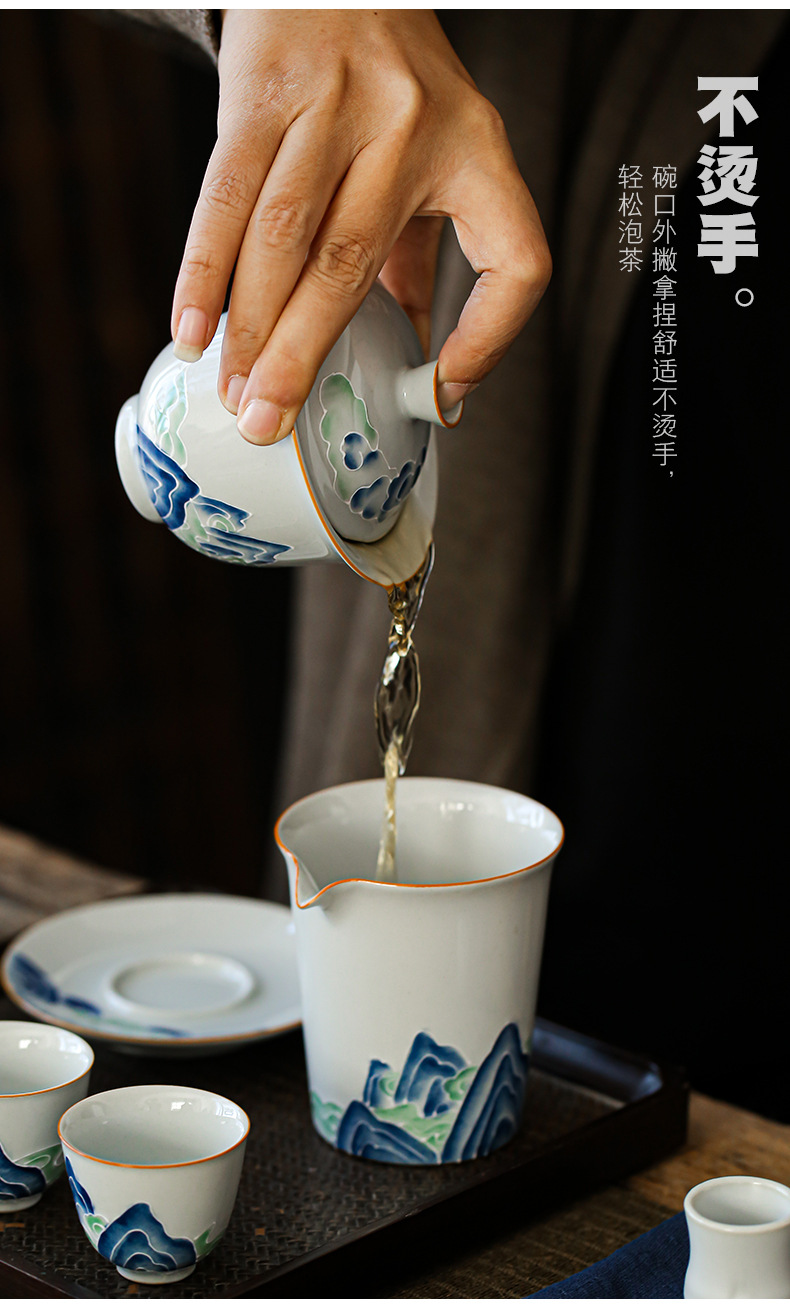 ThreeForce Cover Bowl Tea Cup Vintage Ceramic Handmade Tea Bowl Tea Cup Japanese Tea Bowl Household Tea Bowl Large
