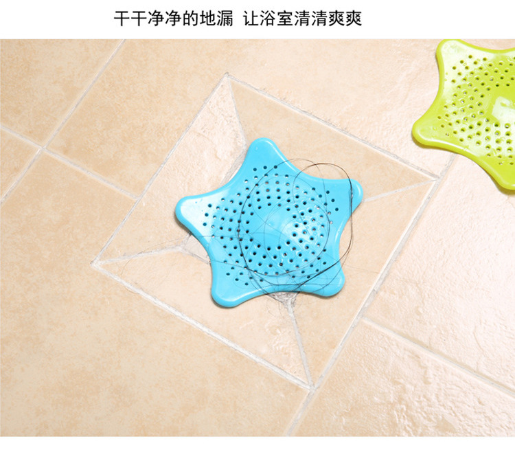 Starfish Silicone Bathroom Floor Drain Creative Five-Pointed Star Kitchen Sink Anti-Blocking Sewer Filter Screen Manufacturer