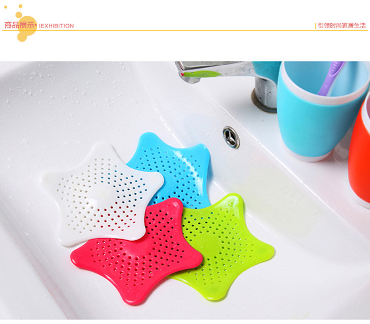 Starfish Silicone Bathroom Floor Drain Creative Five-Pointed Star Kitchen Sink Anti-Blocking Sewer Filter Screen Manufacturer