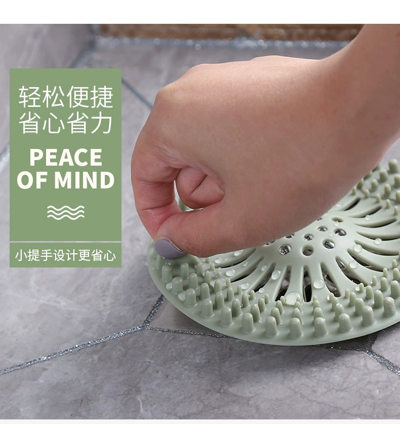 New Material Silicone Floor Drain Filter Plug Sink Drain Filter Net Bathroom Hair Filter Plug Anti-Blocking Sewer