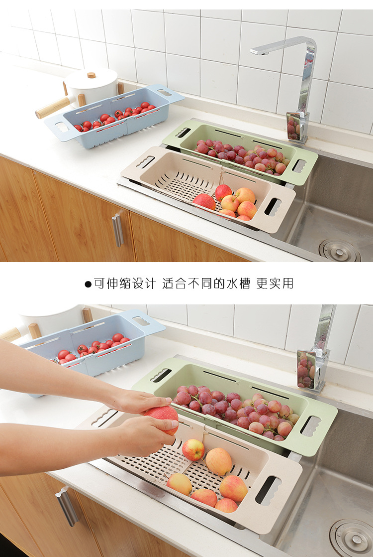 Retractable sink asphalt rack rack kitchen plastic put bowl chopsticks shelf household shelf bowl rack