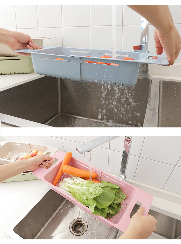 Retractable sink asphalt rack rack kitchen plastic put bowl chopsticks shelf household shelf bowl rack