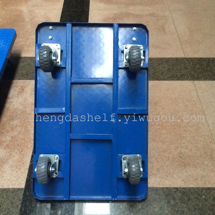 880*580 folding type V flat car handling 500KG plate iron polyurethane wheel