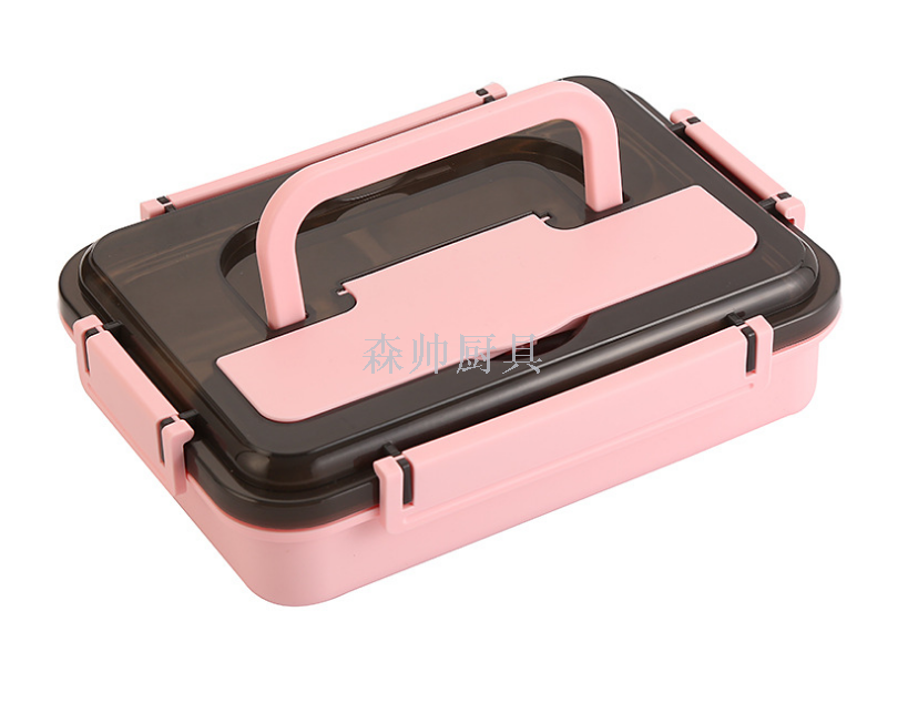 304 Stainless Steel Canteen Lunch Box Lunch Box Lunch Plate Sealed Adult Insulation Buckle with Handle Lunch Box
