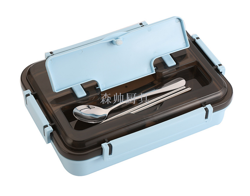 304 Stainless Steel Canteen Lunch Box Lunch Box Lunch Plate Sealed Adult Insulation Buckle with Handle Lunch Box