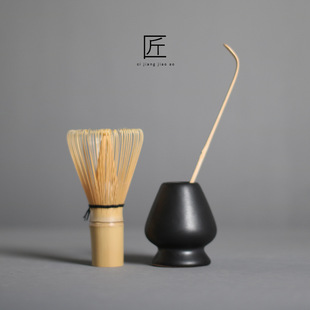 Matte Glaze Matcha Bowl Brush Set Baibenli Song Dynasty Tea Ceremony Tea Brush Tea Bowl Tea Spoon Tea Whisk Baking Tool