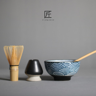 Matte Glaze Matcha Bowl Brush Set Baibenli Song Dynasty Tea Ceremony Tea Brush Tea Bowl Tea Spoon Tea Whisk Baking Tool