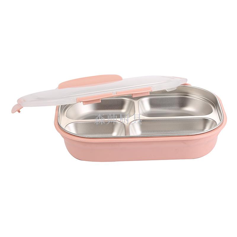 304 Stainless Steel Lunch Box Lunch Box Silicone Sealed Rectangular Crisper Fast Food Box Plate Kindergarten Lunch Box 304 Stainless Steel Lunch Box Lunch Box Silicone Sealed Rectangular Crisper Fast Food Box Plate Kindergarten Lunch Box