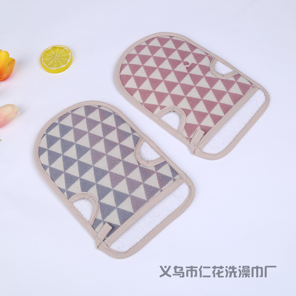 Eg. Double face bath towel To remove dead skin, exfoliate, scrub soft bath towel To remove dirt, scrub sand, Double face household bath scrub