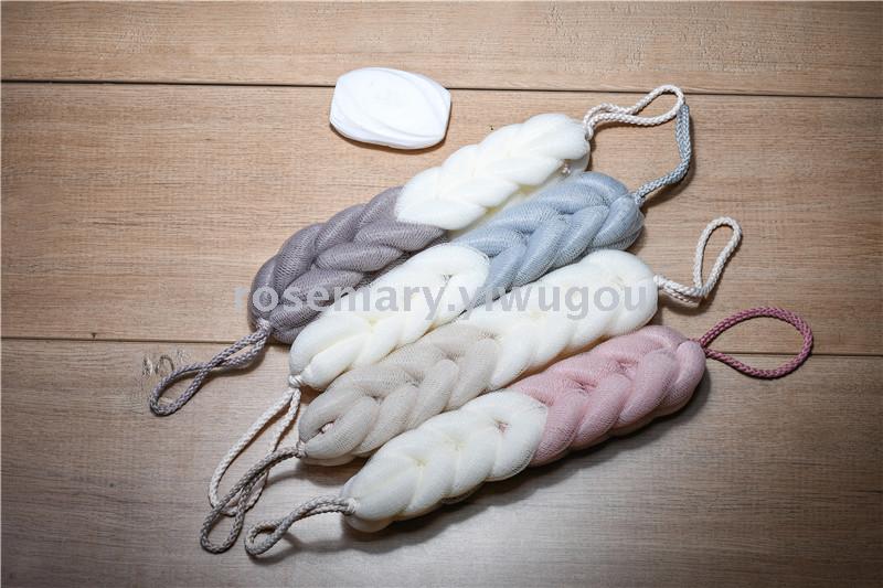 Two color bath bar long strip bath bar back rub bath ball rub bath towel pull back a magic weapon