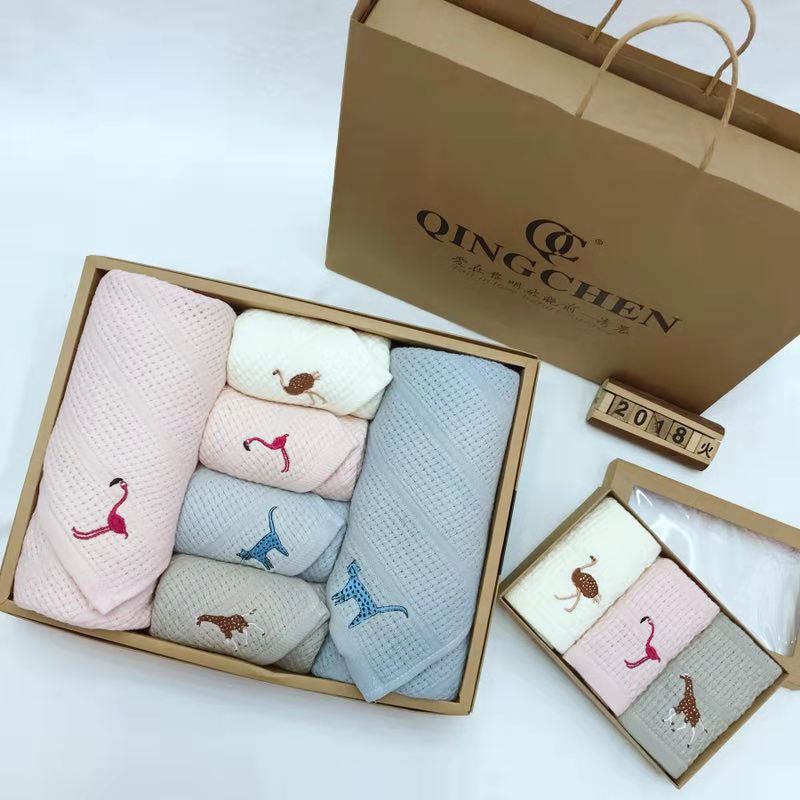 Pet Morning Qingchen Morning Cotton Yarn Embroidery Super Soft and Comfortable Towel Square Washcloth Large Bath Towel Gift Set Pet Morning Qingchen Morning Cotton Yarn Embroidery Super Soft and Comfortable Towel Square Washcloth Large Bath Towel Gift Set