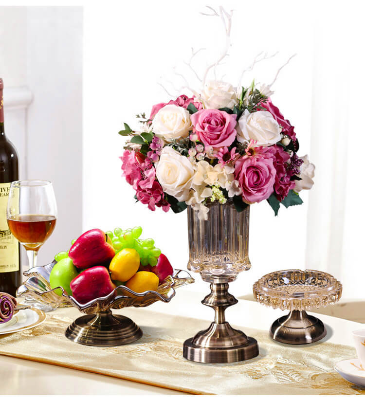 fruit plate Nordic style household fruit bowl creative European retro dessert plate creative glass fruit plate
