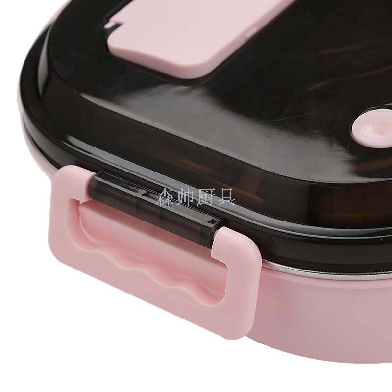 304 Stainless Steel Lunch Box Plate Crisper Anti-Scald with Soup Bowl Lunch Box Portable Bento Box
