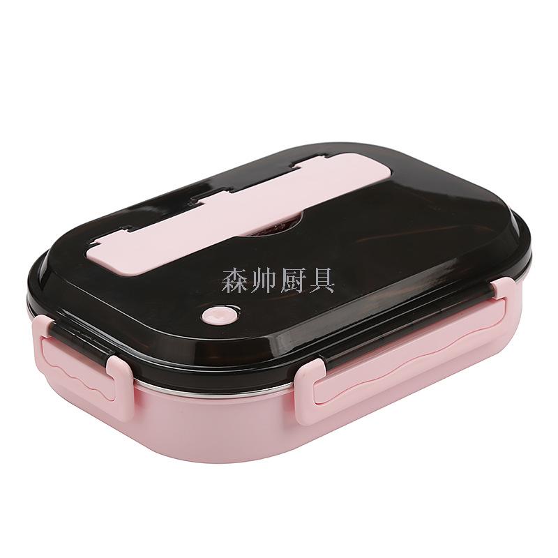 304 Stainless Steel Lunch Box Plate Crisper Anti-Scald with Soup Bowl Lunch Box Portable Bento Box