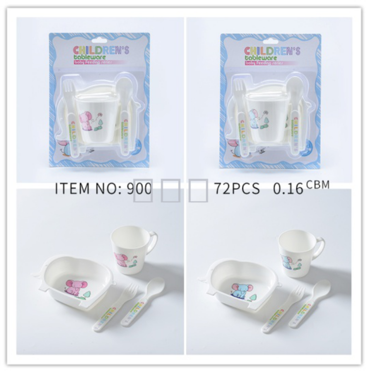 Drop proof children&#039;s cutlery set plate bowl cup children&#039;s duck beak cup learning drink cup Baby baby cutlery set bowl spoon cup