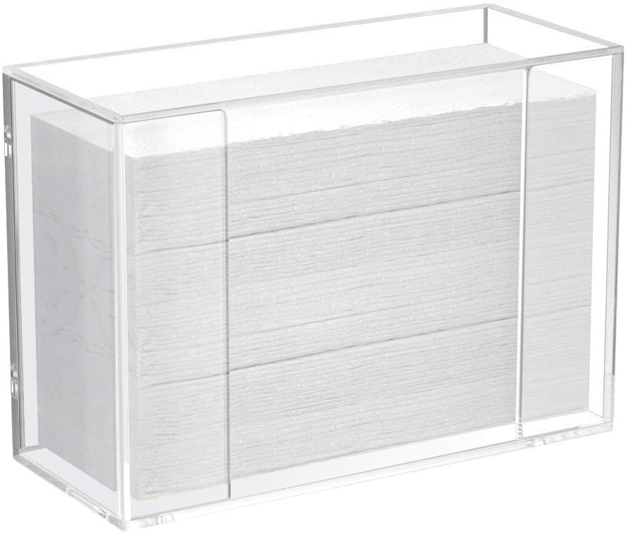Transparent Acrylic Wall Hanging Tissue Box Bathroom Kitchen Drilling with Lid Tissue Storage Box Toilet Rack