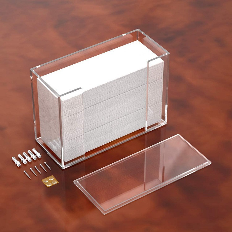 Transparent Acrylic Wall Hanging Tissue Box Bathroom Kitchen Drilling with Lid Tissue Storage Box Toilet Rack