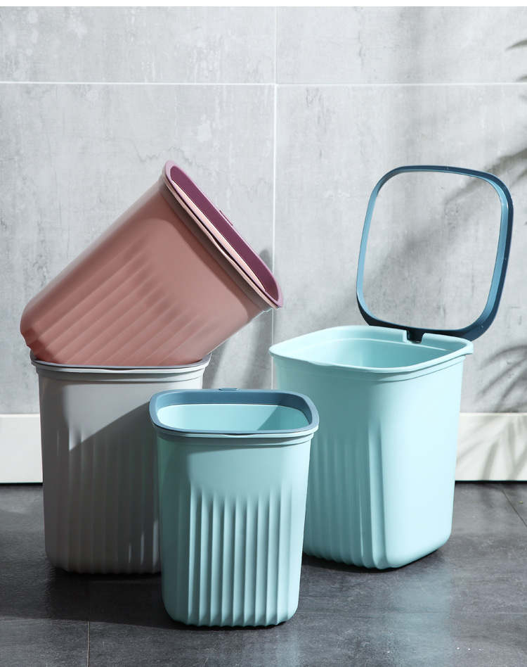 Simple Kitchen Trash Can Home Living Room Creative Dust Basket without Lid with Pressure Ring Toilet Toilet Plastic Wastebasket Simple Kitchen Trash Can Home Living Room Creative Dust Basket without Lid with Pressure Ring Toilet Toilet Plastic Wastebasket
