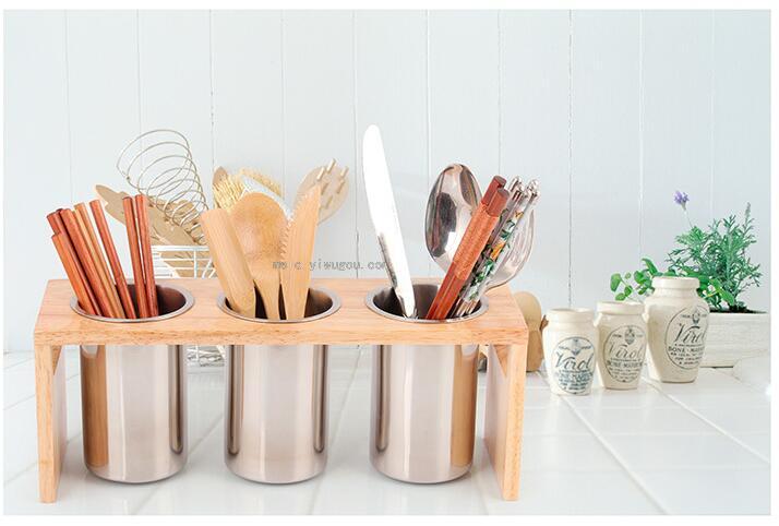 Kitchen Tableware Storage Rack, 304 Stainless Steel Tableware Storage Rack, Chopsticks Tube (3P)