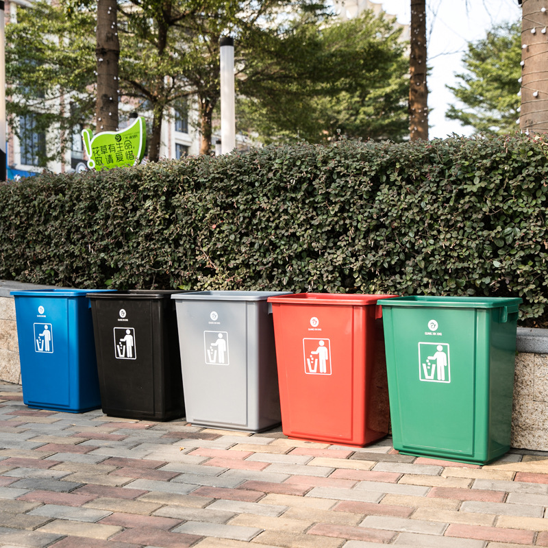 Uncovered Rectangular Large Trash Can Large Household Kitchen Outdoor Classification Commercial Dustbin Narrow School Kindergarten