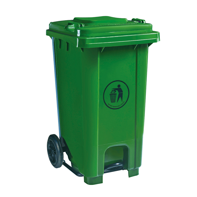 240L Sorting Trash Bin Thickened with Cover 120L Outdoor Plastic Pedal Dustbin Large Size Environmental Sanitation Waste Bin