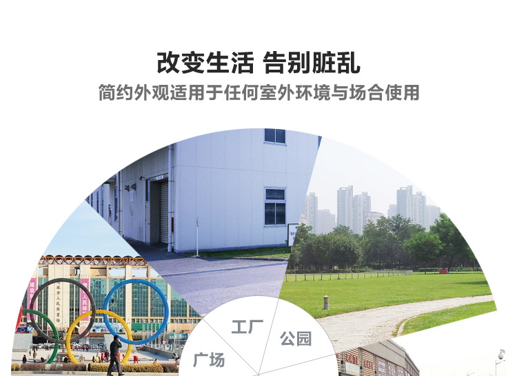 Baiyun Plastic Environmental Sanitation Waste Bin Outdoor Large Dustbin with Wheels Industrial round Covered Outdoor Fruit Suitcase