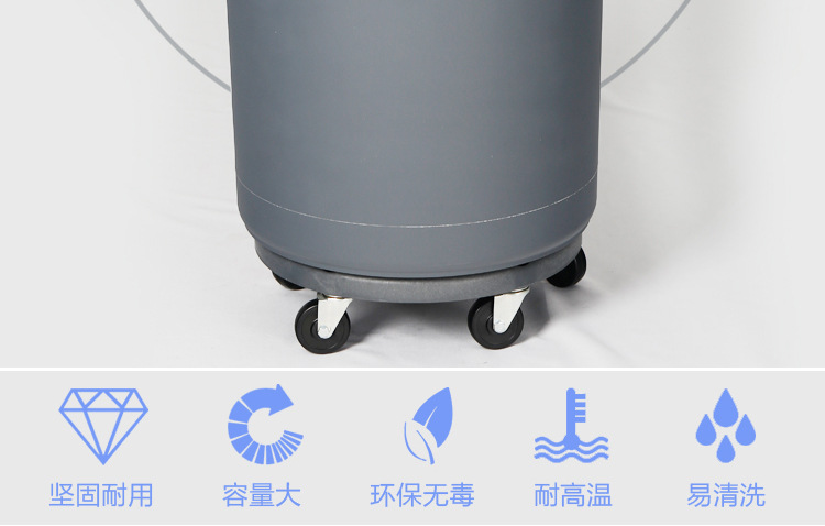 Baiyun Plastic Environmental Sanitation Waste Bin Outdoor Large Dustbin with Wheels Industrial round Covered Outdoor Fruit Suitcase