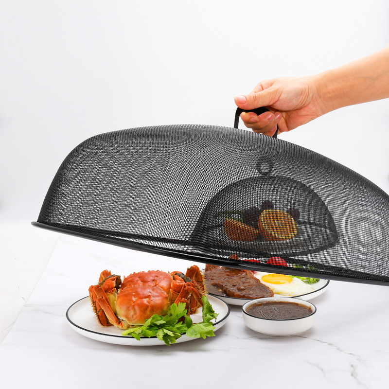 Multi-Functional Vegetable Cover Leftovers Vegetable Cover Dish Cover Kitchen Wrought Iron Food Cover Can Be Hung Small Anti-Mosquito Cockroach Large Size Dish Cover