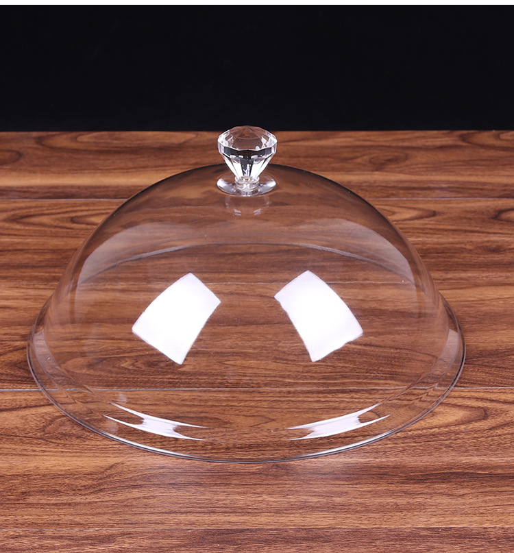 Transparent Acrylic Food Cover Dust Cover Plastic round Dish Cover Cake Cover Transparent Cover Bowl Cover Universal Pc