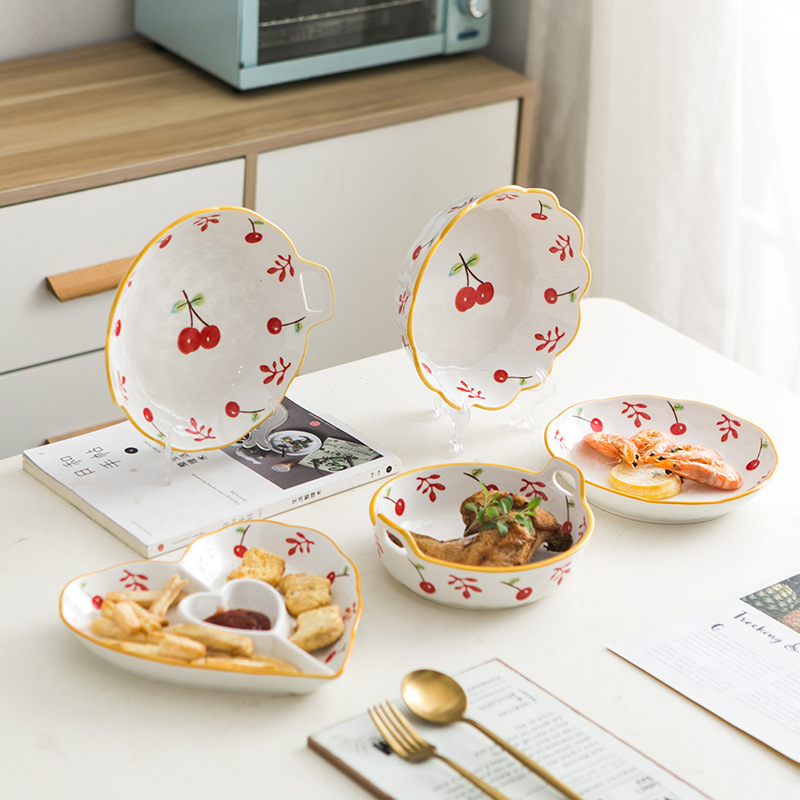 Nordic Light Luxury Glass Dustproof with Cover KTV Fruit Plate Nuts Packing Home Living Room Snacks Pastry Snack Dish