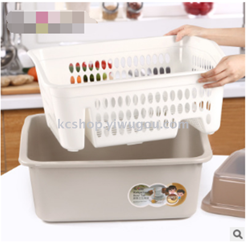 A transparent combination cover multi-layer dust-proof plastic bowl leachate dish stand kitchen cupboard