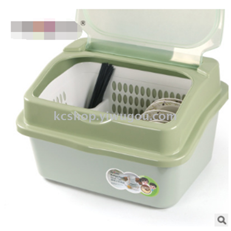 A transparent combination cover multi-layer dust-proof plastic bowl leachate dish stand kitchen cupboard