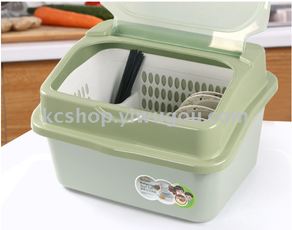 A transparent combination cover multi-layer dust-proof plastic bowl leachate dish stand kitchen cupboard