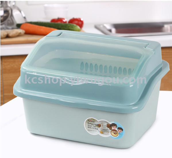 A transparent combination cover multi-layer dust-proof plastic bowl leachate dish stand kitchen cupboard