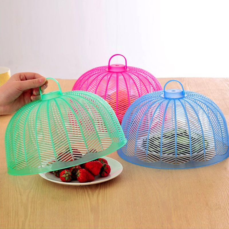 Kitchen Summer Fly-Proof Insect-Proof Vegetable Cover round Dish Cover Food Cover Colorful Plastic Table Cover Food Cover