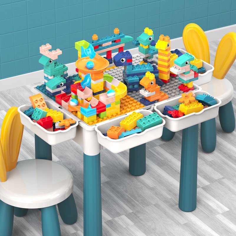 Children&#039;s Building Block Table Multi-Functional Large Compatible Lego Large Particles Assembled Educational Toys Baby Boy 3-6 Years Old