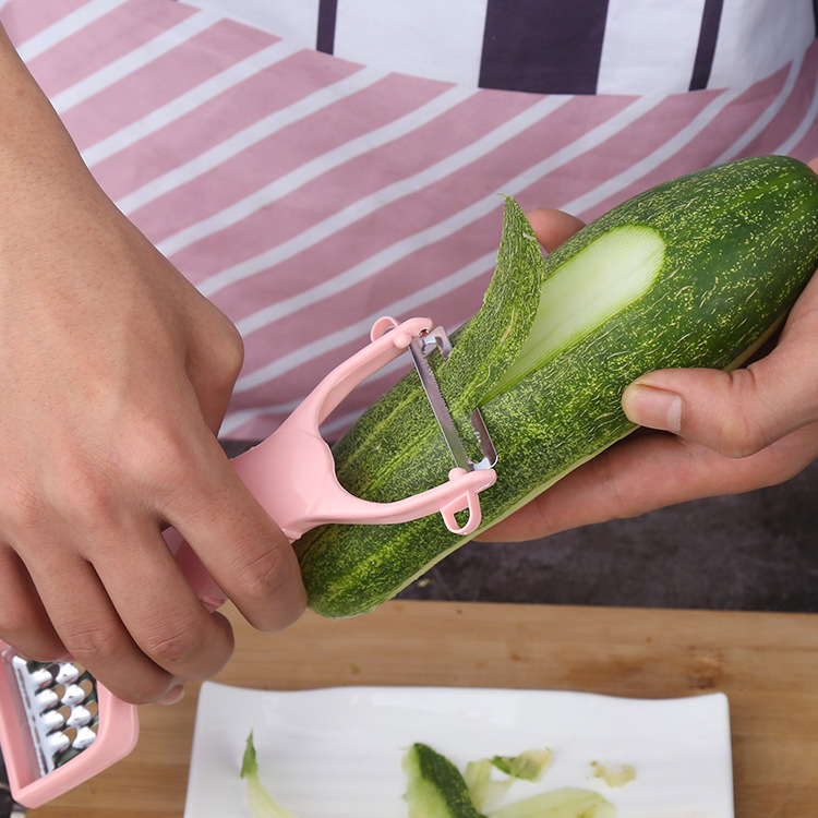 Factory Wholesale New Creative Stainless Steel Double-Headed Planer Household Kitchen Peeler Grater Paring Knife Peeler
