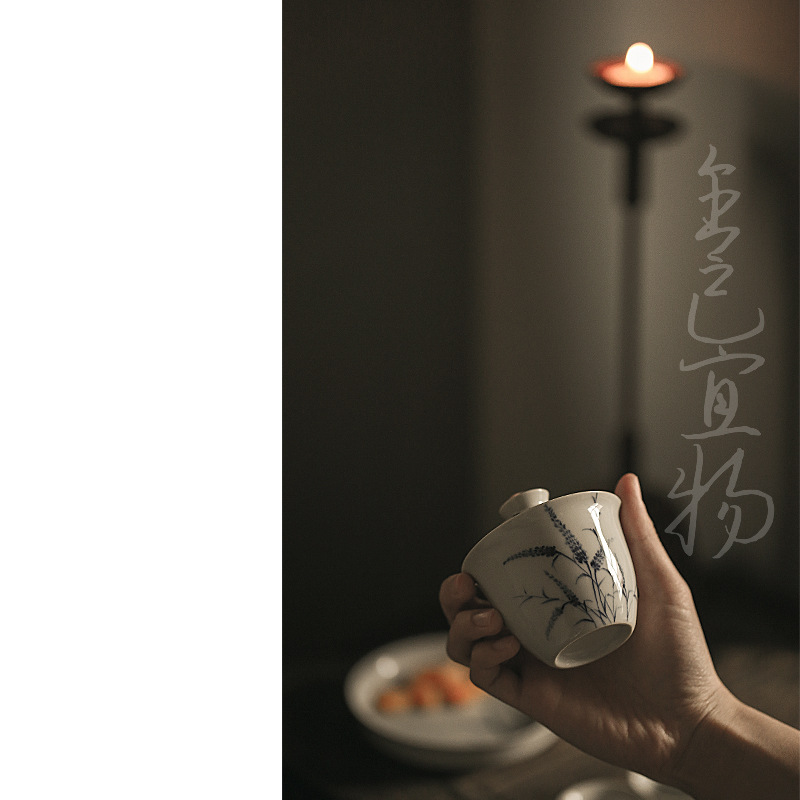 Handmade and HandPainted Cover Bowl Pot Tray Kung Fu Tea Set Dry Tea Table Retro Celadon Glaze NonTray Cover Bowl Handmade and HandPainted Cover Bowl Pot Tray Kung Fu Tea Set Dry Tea Table Retro Celadon Glaze NonTray Cover Bowl