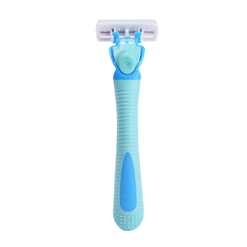Factory Direct Sales Hotel Pogonotomy Rubber Non-Slip Handle Three-Layer Six-Layer Blade Old-Fashioned Shaver Manual Razor
