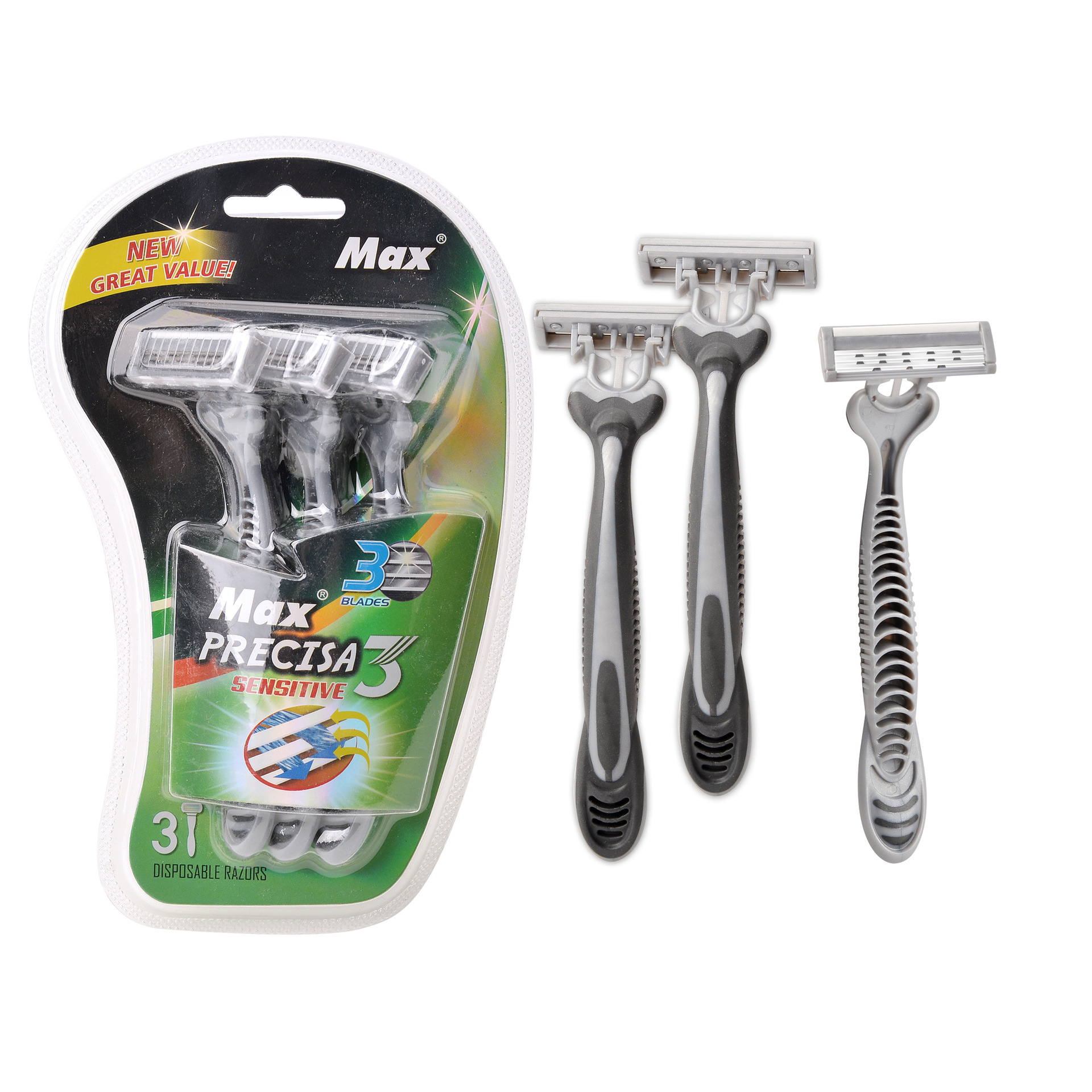 Max Factory Direct Men&#039;s Disposable Manual Shaver Three-Layer Scraper Stainless Steel Old-Fashioned Razor New
