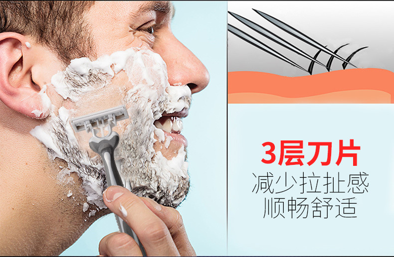 Max Factory Direct Men's Disposable Manual Shaver Three-Layer Scraper Stainless Steel Old-Fashioned Razor New Max Factory Direct Men's Disposable Manual Shaver Three-Layer Scraper Stainless Steel Old-Fashioned Razor New