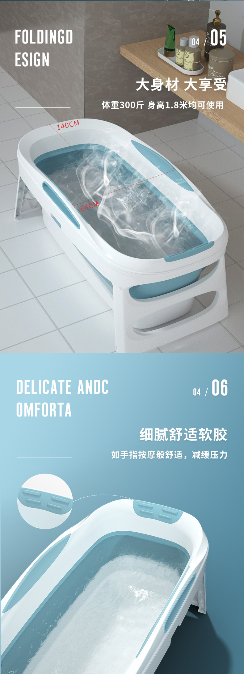 Small household folding bath tub adult portable bath tub adult bath tub full bath tub