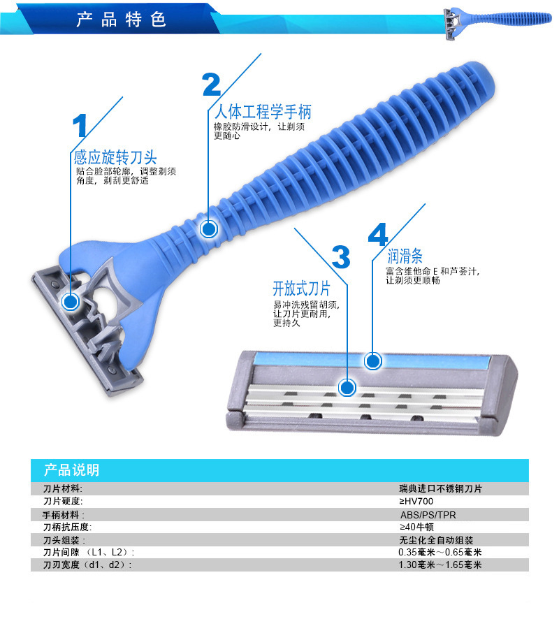 Max Factory Disposable Manual Shaver Men's Three-Layer Stainless Steel Induction Cutter Head Razor Old-Fashioned Shaver