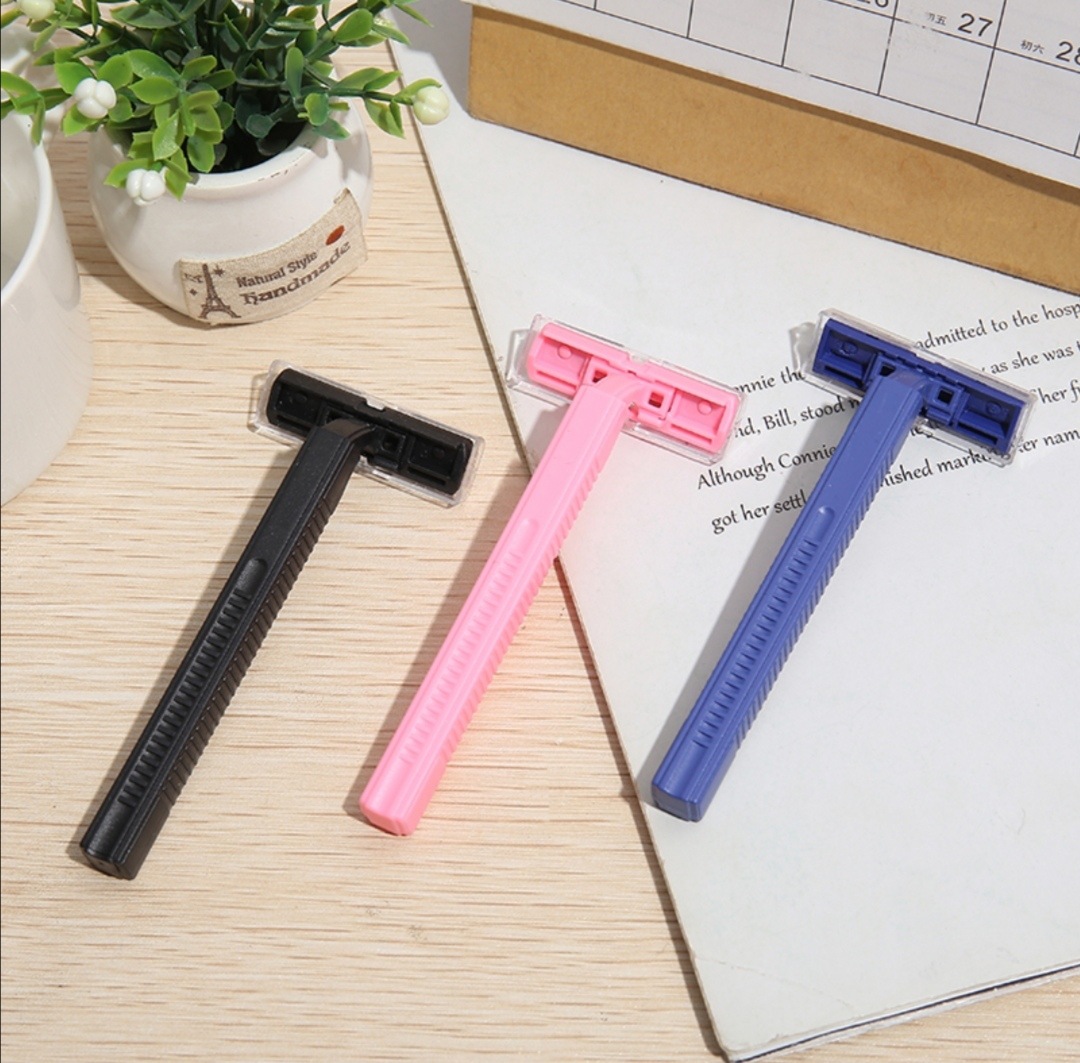 Factory Direct Sales Hotel Disposable Razor Supplies Stainless Steel Disposable Shaver Comfortable Handle Double Blade